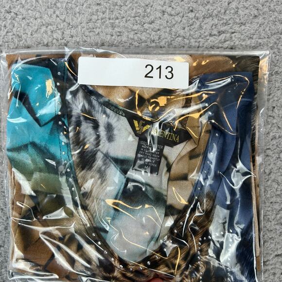 Valentina Blouse Pullover Geometric and Animal Shapes Size Medium 3/4 Sleeve - Picture 9 of 9